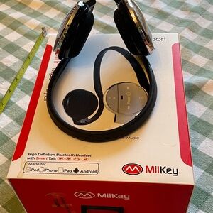 MiiKey Bluetooth Headset with Black and Silver Design